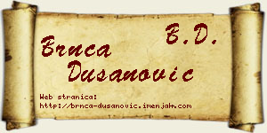 Brnča Dušanović vizit kartica